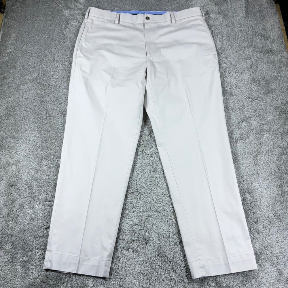Brooks Brothers Advantage Chino Clark Fit Mens Pants 38x30 Beige Cotton Stretch